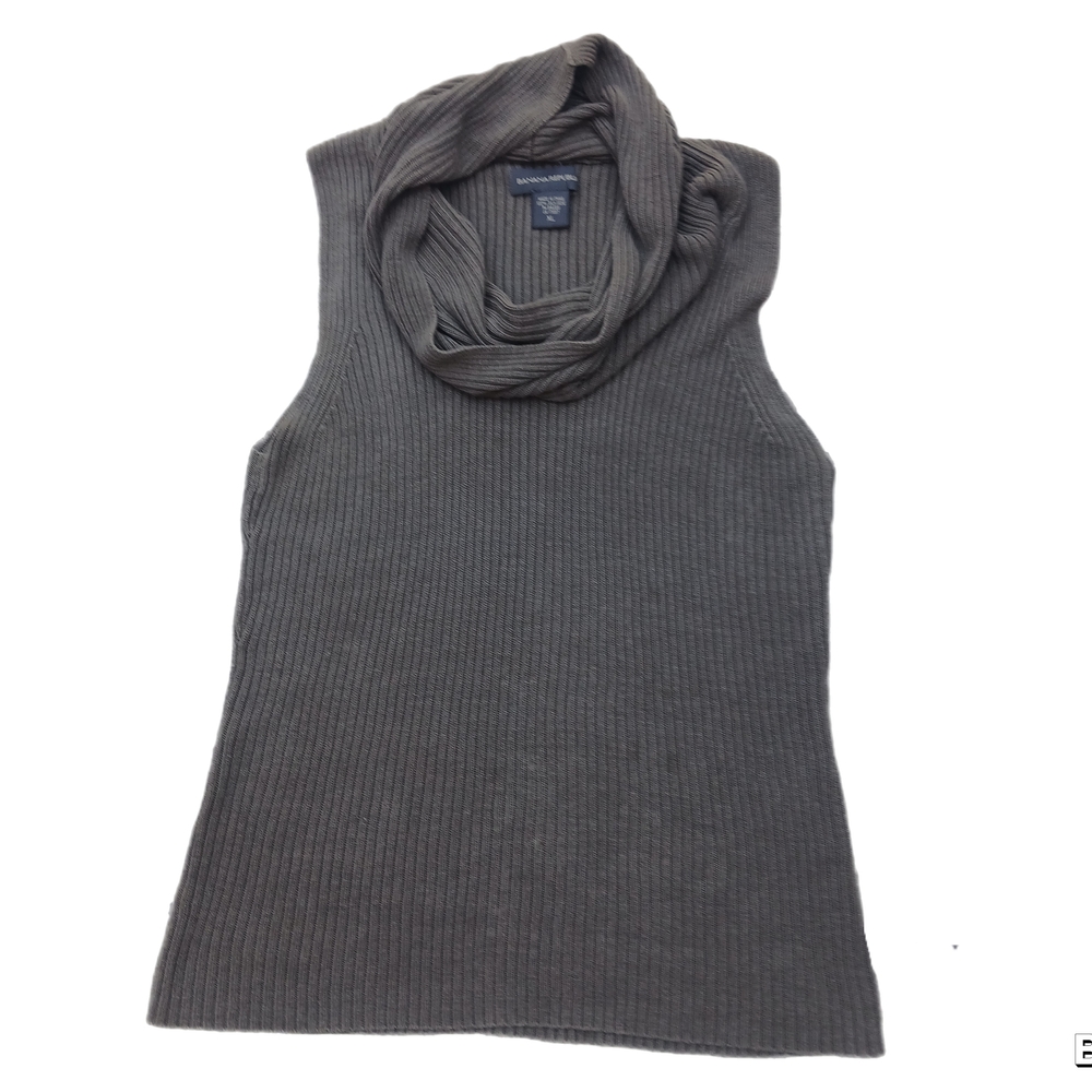 Banana Republic Olive Green Cowl Neck Sleeveless Sweater Sz XL
